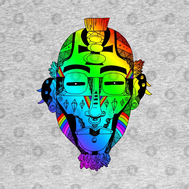 Rainbow African Mask 5 by kenallouis